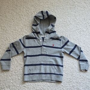 Polo by Ralph Lauren Gray Hoodie with Navy Stripes